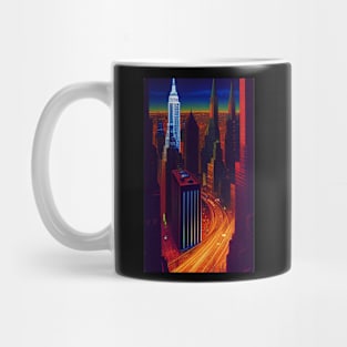 New York City at Night Comic Art Style Mug